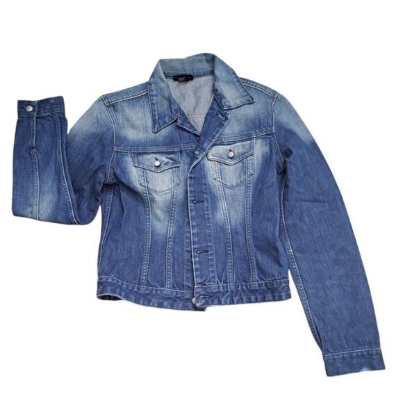 Diesel Kimti Y2k Women's Made In Italy Denim Blue Jean Jacket Long Sleeves Large - Picture 2 of 7